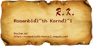 Rosenblüth Kornél névjegykártya